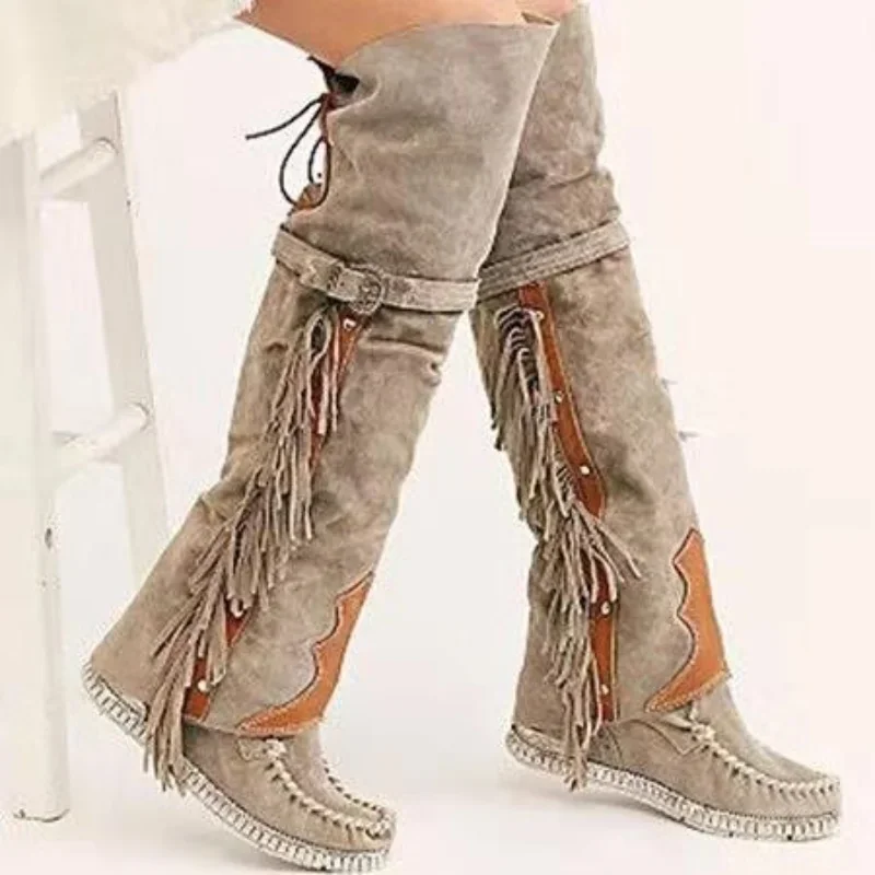Ethnic Fashion For Women - Moda Bohemia Diz boyu Kadın Botları