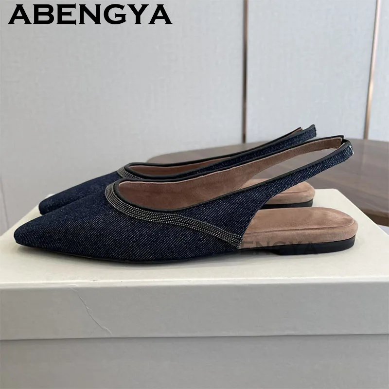 Ethnic Fashion Walk - Sivri Burun Düz Topuk Sandalet Kadınlar