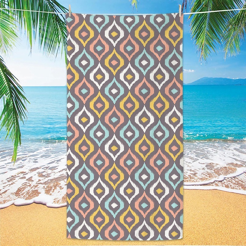 Ikat Woven Fabric - Vintage Etnik Ikat Geometrik Hızlı Kuruyan