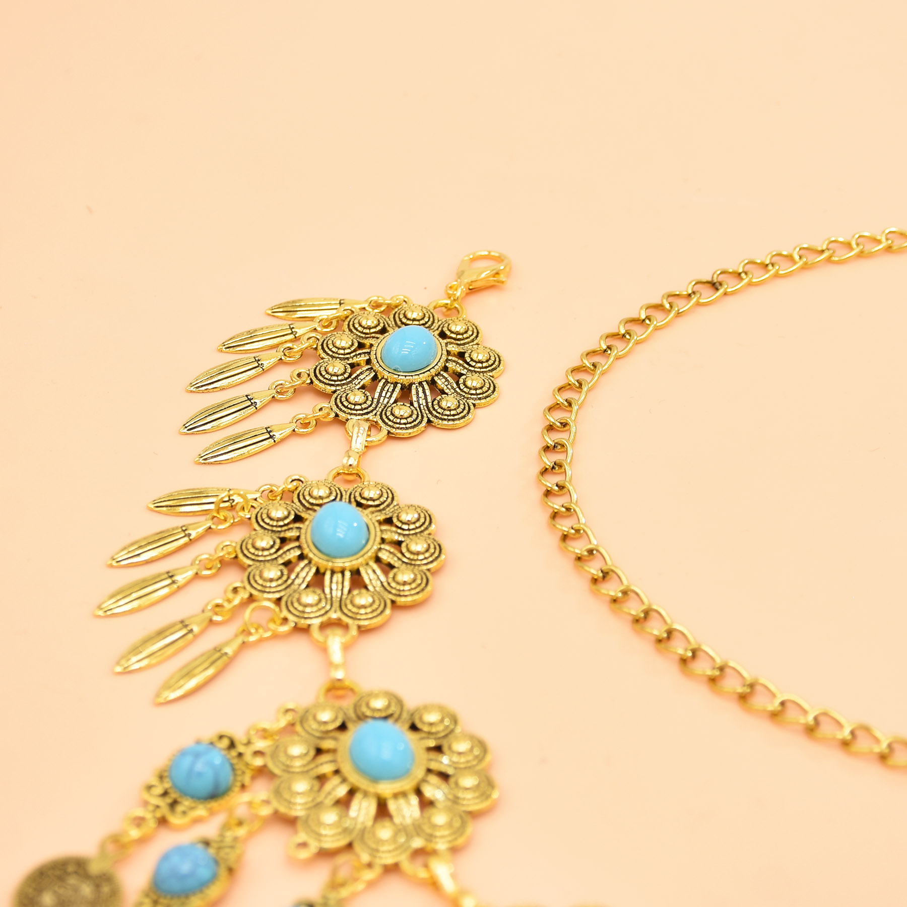 Retro geometrik oyma bel zinci - Ethnic Fashion Accessories incelemesi ve fiyatı