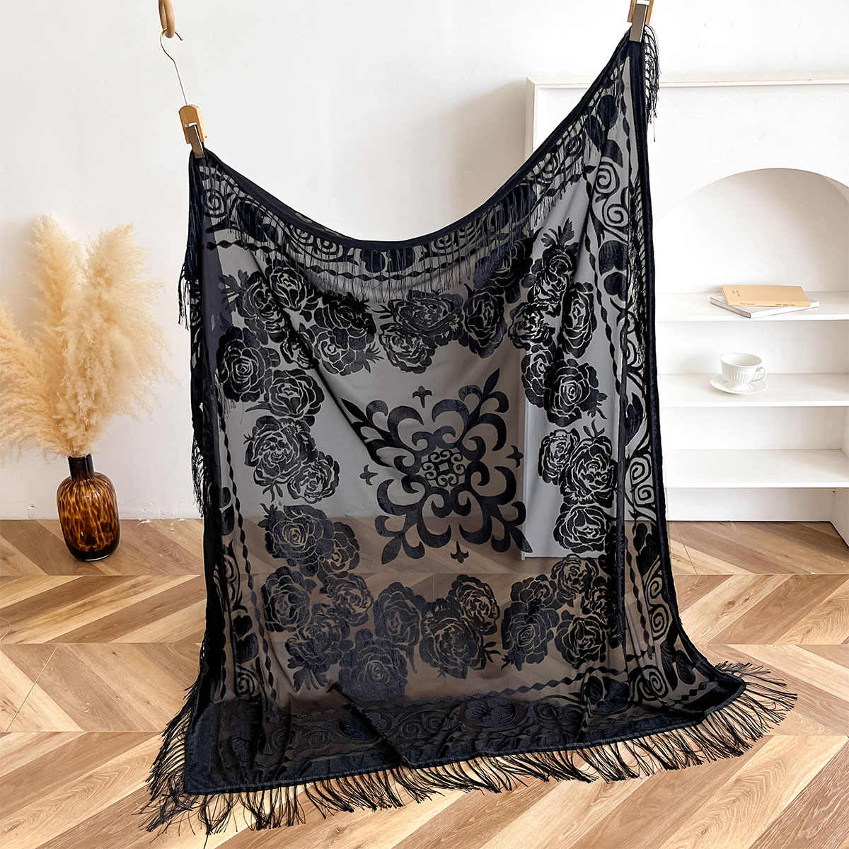 Retro Kadife Püskül Eşarp Çiçe - Ethnic Fashion Accessories incelemesi ve fiyatı